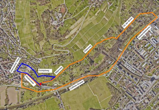 Sperrung Ritterweg im Bereich Weilstrasse / Brücke Weilmühleteich