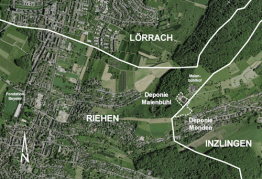 Luftaufnahme Deponien Maienbühl und Mönden