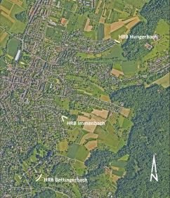 vorgesehene Standorte Hochwasserrückhaltebecken (HRB)